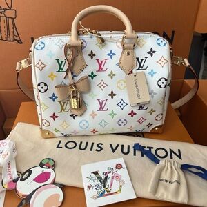 🔥Louis Vuitton Murakami Speedy 25 bag Multicolor LV X TM monogram New RARE